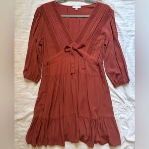 Baltic Born Amelia Boho Mini Dress - Rust
